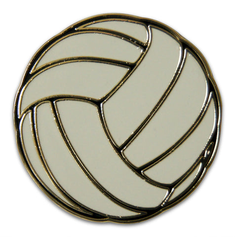 Novel Merk Volleyball Lapel Pin, Hat Pin & Tie Tack with Clutch Back (Single Pack)