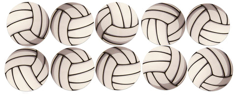 Novel Merk Volleyball Sports Vinyl Sticker Decals – 2 Inch Round Individual Cut - Waterproof (10 Pack)