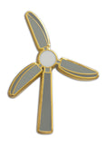 Novel Merk Wind Turbine Lapel Pin, Hat Pin & Tie Tack with Clutch Back (Single Pack)