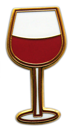 Novel Merk Wine Glass Lapel Pin, Hat Pin & Tie Tack with Clutch Back (Single Pack)