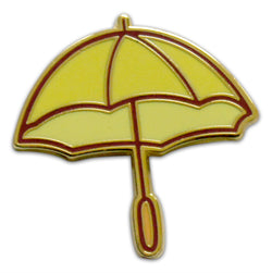 Novel Merk Yellow Umbrella Lapel Pin, Hat Pin & Tie Tack with Clutch Back (Single Pack)