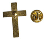 Novel Merk Christian Cross Icon Religious Lapel Pin, Hat Pin & Tie Tack Set with Clutch Back (3 Cross)