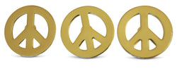 3-Piece Gold-Tone Peace Sign Lapel or Hat Pin & Tie Tack Set with Clutch Back by Novel Merk