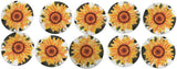 Novel Merk Sunflower Vinyl Sticker Decals – 2 Inch Round Individual Cut - Waterproof (10 Pack)