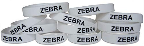 Novel Merk Zebra White Safari Animal Party Favor & School Carnival Prize Silicone Rubber Band Wristband Bracelet (12 pieces)