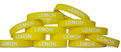 Novel Merk Lemon Yellow Party Favor & School Carnival Prize Silicone Rubber Band Wristband Bracelet (12 pieces)
