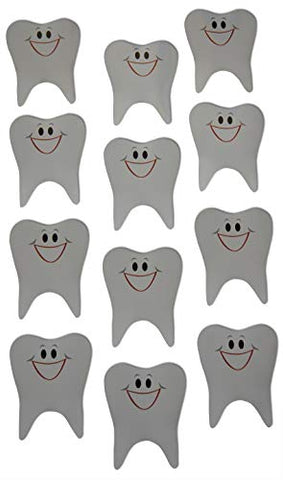 Novel Merk Healthy Tooth Smiling Small Refrigerator Magnets Set for Party Favors & Carnival Prizes Miniature Design (12 Pieces)