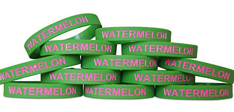 Novel Merk Watermelon Green Party Favor School Carnival Prize Silicone Rubber Band Wristband Bracelet (12 pieces)