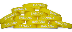 Novel Merk Banana Yellow Party Favor & School Carnival Prize Silicone Rubber Band Wristband Bracelet (12 pieces)