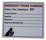Novel Merk Emergency Phone Numbers 911 Hospital Physician Doctor Small Refrigerator Magnets Set for Kids Awareness & Adult Preparedness Miniature Design (10 Pieces)