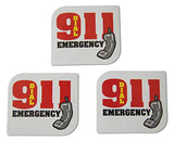Novel Merk Emergency Dial 911 Small Refrigerator Magnets Set for Kids Awareness & Preparedness Miniature Design (12 Pieces)