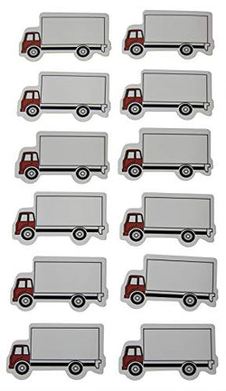 Novel Merk Moving Box Truck Small Refrigerator Magnets Set for Teacher Decorations Party Favors & Carnival Prizes Miniature Design (12 Pieces)