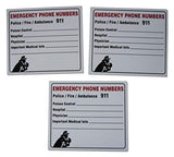 Novel Merk Emergency Phone Numbers 911 Hospital Physician Doctor Small Refrigerator Magnets Set for Kids Awareness & Adult Preparedness Miniature Design (10 Pieces)