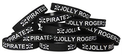 Novel Merk Jolly Roger Pirate Skull & Crossbones Black 12-Piece Party Favor & Carnival Prize Rubber Band Wristband Bracelet Accessory…