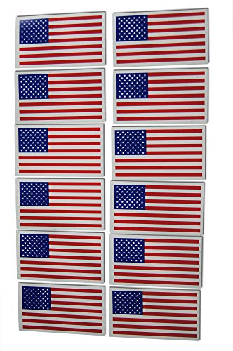 Small American Flag Patriotic Military Magnets Set Mini Rectangles