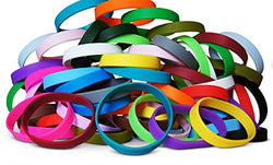 Novel Merk 60-Piece Multi-Color Blank Wristband Bracelet Party Favor & School Carnival Prize