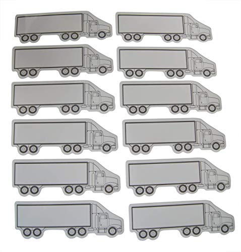 Novel Merk Semi Truck Big Rig 18 Wheeler Small Refrigerator Magnets Set for Teacher Decorations Party Favors & Prizes Miniature Design (12 Pieces)