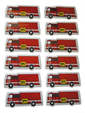 Novel Merk Fire Truck Fire-Fighter Call 911 Small Refrigerator Magnets Set for Teacher Decorations Party Favors & Carnival Prizes Miniature Design (12 Pieces)