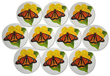 Novel Merk Monarch Butterfly Refrigerator Magnets – Vinyl 3” Round Flat Magnets for Fridge, Lockers, Home Kitchen & Farmhouse Decor – Self Adhesive to Metal Surfaces (10 Pack)