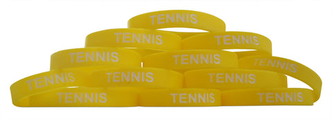 Novel Merk 12-Piece Yellow Tennis Party Favor & Prizes Silicone Wristbands