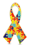 Autism Awareness 10-Piece Colorful Jigsaw Puzzle Lapel or Hat Pin and Tie Tack Set with Clutch Back by Novel Merk