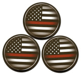Novel Merk Thin Red Line Refrigerator Magnets, Circle with American Flag for Fire Department Gifts, Decor, Party Favors, & Prizes (10)