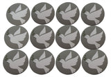 Novel Merk Dove Refrigerator Magnets – Vinyl 3” Round Magnets for Fridge, Lockers, Home Kitchen, Peace, and Farmhouse Decor – Self Adhesive to Metal Surfaces (12 Pack)