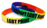 Novel Merk LGBT Gay Pride & I Support LGBT Rights Rainbow Silicone Rubber Band Wristband Bracelet Accessory (LGBT Pride & I Support LGBT Rights)