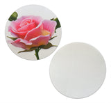 Novel Merk Pink Rose Flower Vinyl Stickers - 2” Round Individual Decals for Laptop, Water Bottle, Phone, Party Favors, & Decor - Adheres to Clean Surfaces Waterproof & Repositionable (20 Pack)