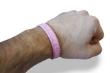 Novel Merk 12-Piece Pink White Text Faith Hope Love Party Favor & Carnival Prize Religious Silicone Wristband Bracelet