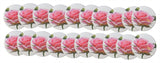 Novel Merk Pink Rose Flower Vinyl Stickers - 2” Round Individual Decals for Laptop, Water Bottle, Phone, Party Favors, & Decor - Adheres to Clean Surfaces Waterproof & Repositionable (20 Pack)