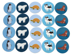 Novel Merk Arctic Sea Animals Vinyl Decals - Stickers Peel & Stick Wall Décor, Water Bottle Accessory - Waterproof & Repositionable (20 Piece Mixed)