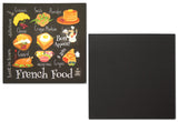 Novel Merk French, Italian, Greek Mediterranean Cuisine Refrigerator Vinyl Magnets 3 inch Square Magnet for Fridge, Lockers, Home Culinary Gift, Party Favor (3 Pack)