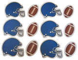 Novel Merk Football & Blue Helmet Sports Coach Gift or Teacher Party Decorations Small Refrigerator Magnet Set Miniature Design (12 Pieces)