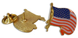 Patriotic 3-Piece American Flag & Ribbon Hat, Lapel Pin & Tie Tack with Clutch Back by Novel Merk