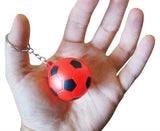 12 Pack Red Soccer Ball Keychains for Party Favors & School Carnival Prizes