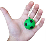 12-Piece Multi-Color Soccer Sports Ball Keychains Pack Includes Red, White, Yellow, Orange, Green, & Blue for Party Favors