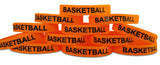 Basketball Black Text Novel Merk 12-Piece Party Favor & School Carnival Prize Silicone Rubber Band Wristband Bracelet Accessory