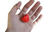 Novel Merk Red Strawberry Single Piece Fruit Keychains for Party Favors & School Carnival Prizes